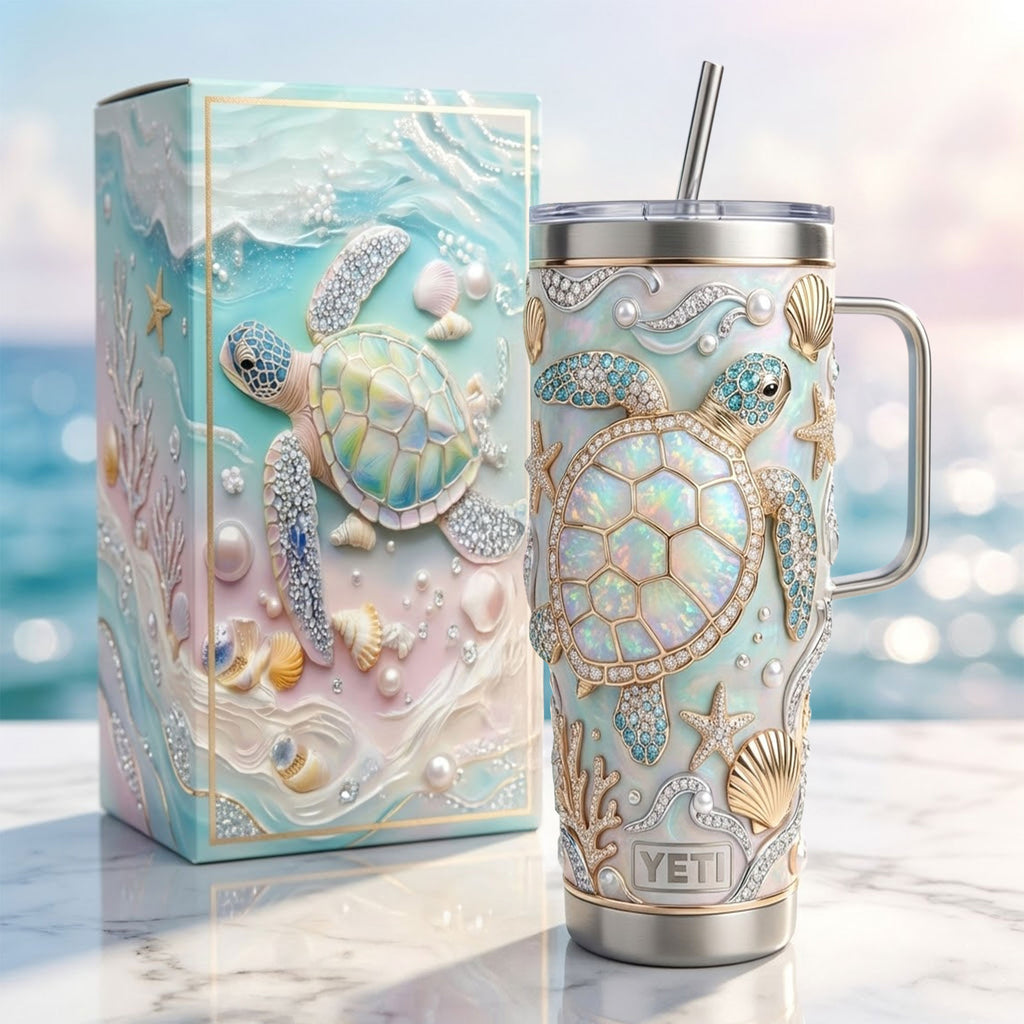 Sea Turtles 40oz Tumbler With Handle TNSM