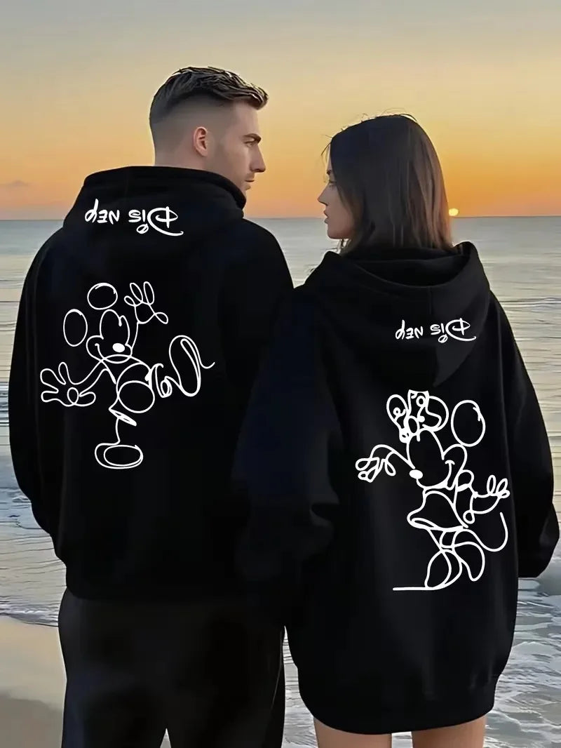 Disney Mickey and Minnie hoodies personality Clothes