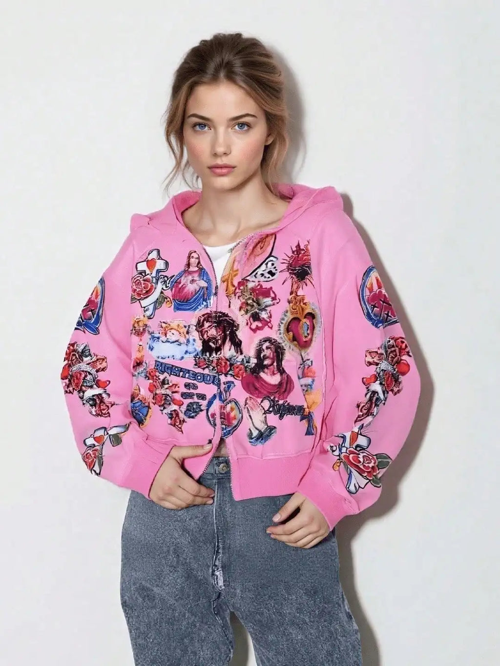 Women's Zip Up Hoodies Jacket Graphic Print