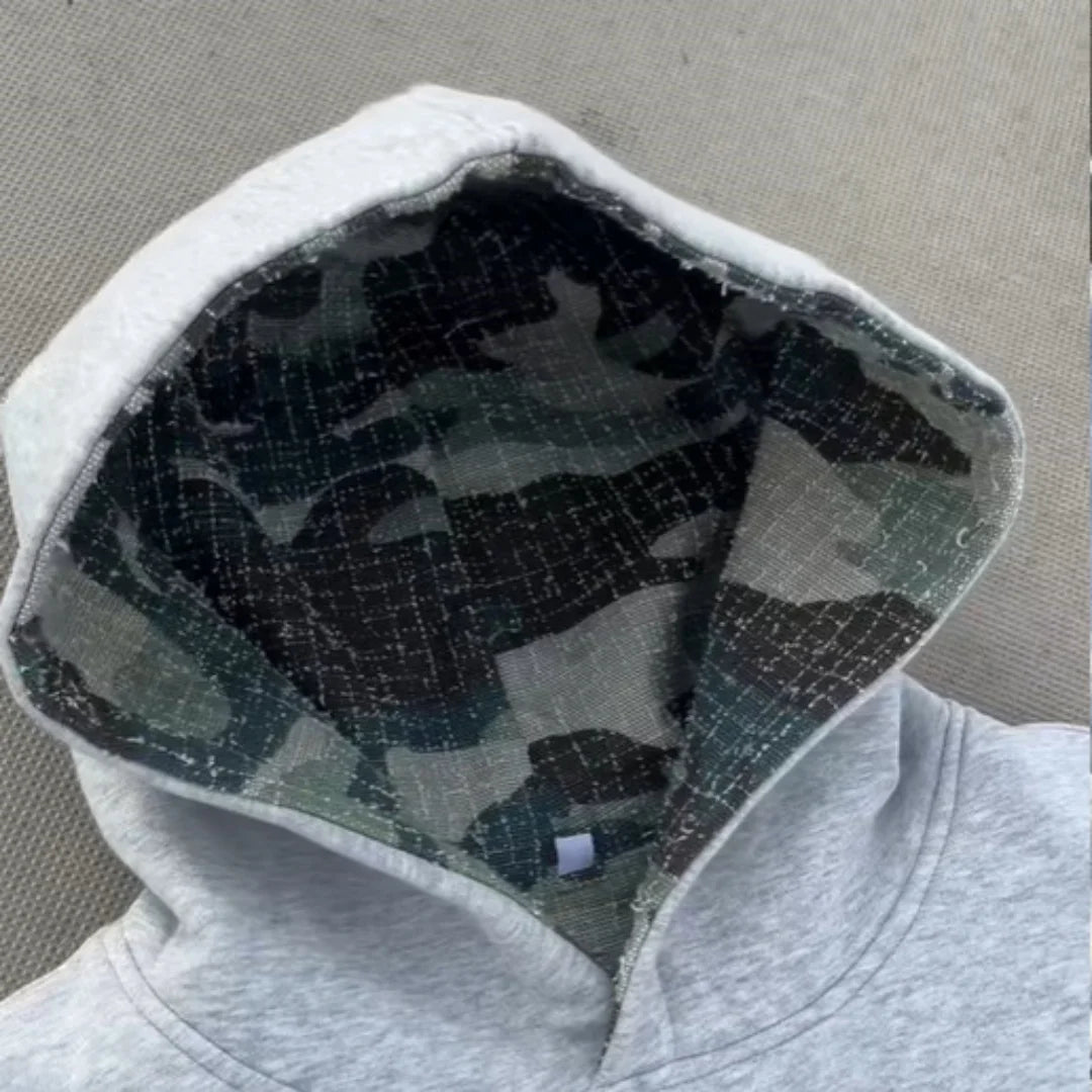 Y2K Loose Fit Camouflage Print Hoodie Men